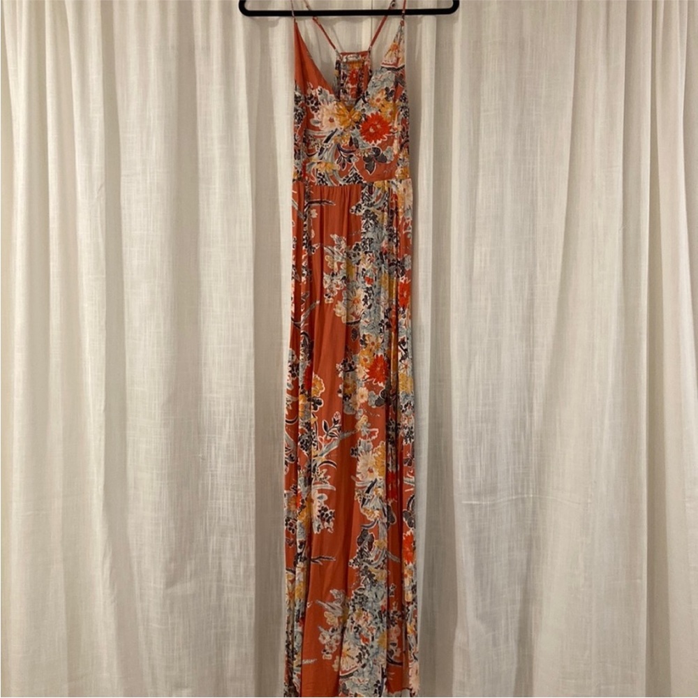 Free People Floral Maxi Dress - Orange and White